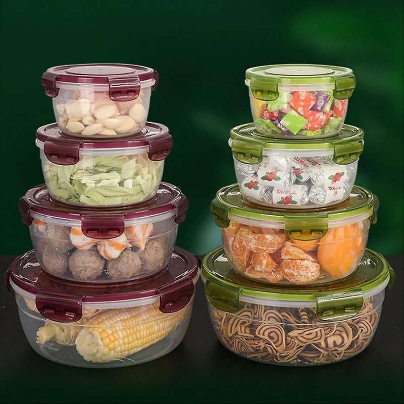 4pcs Sets Plastic Lunch Box Eco-friendly Food Storage Seal Box B