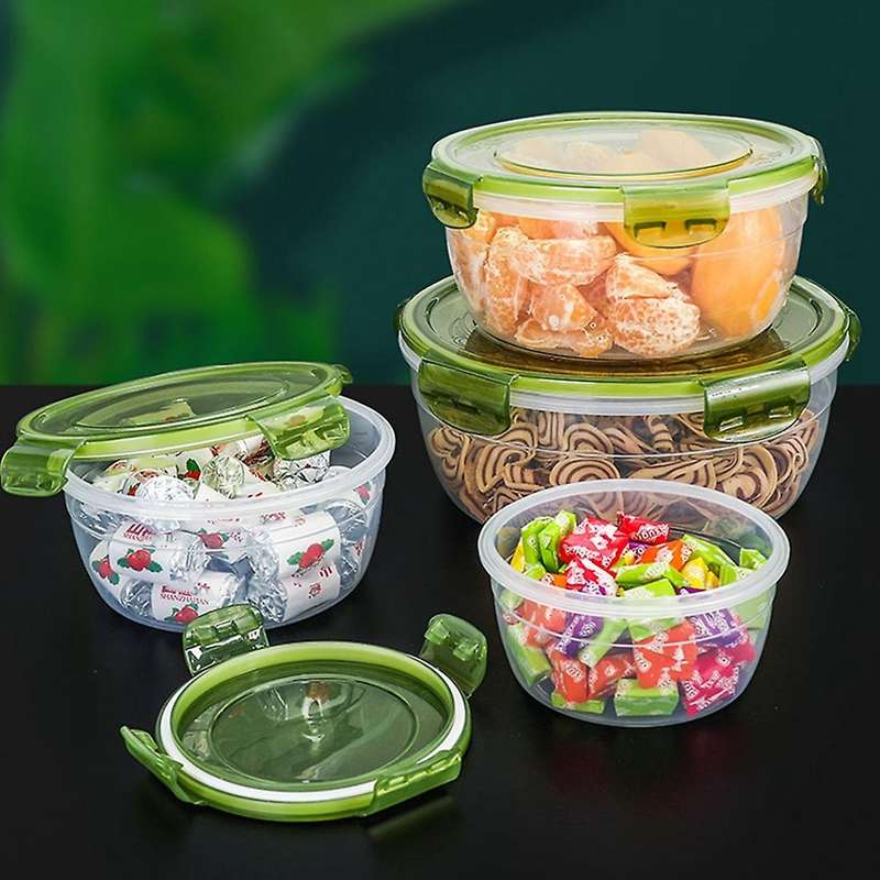 4pcs Sets Plastic Lunch Box Eco-friendly Food Storage Seal Box B