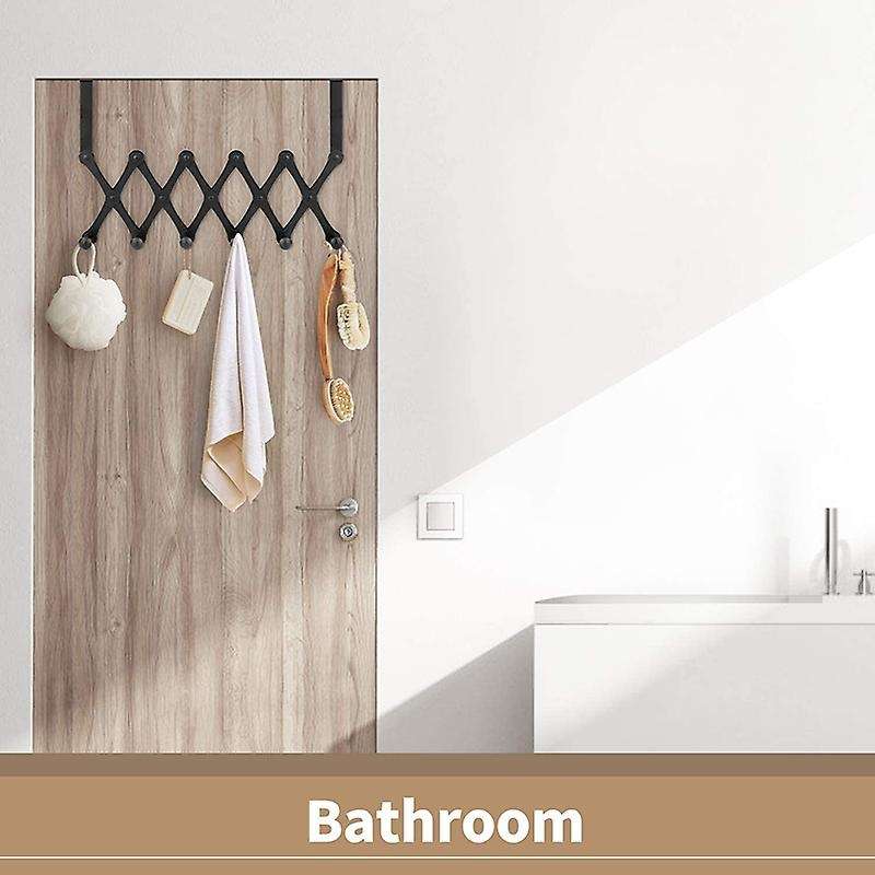 Expandable Over The Door Hook Hanger, Over The Door Rack with 6 Hooks