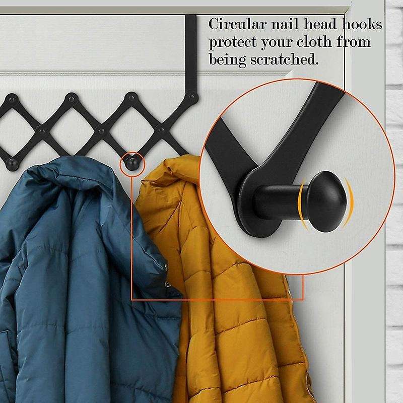 Expandable Over The Door Hook Hanger, Over The Door Rack with 6 Hooks