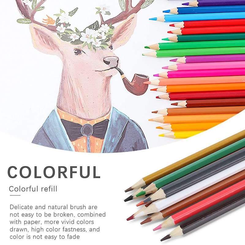 48 Pcs Colorful Pencil Set for Students Adult Diy Art Drawing Tools