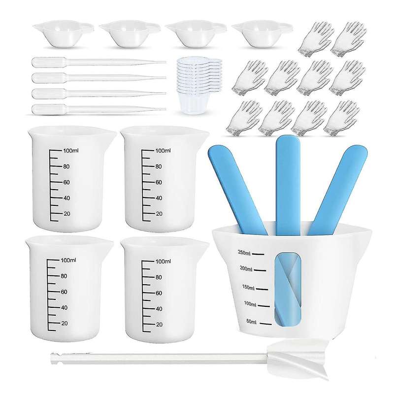 Epoxy Silicone Measuring Cups, Supplies 250 and 100ml Silicone Cups