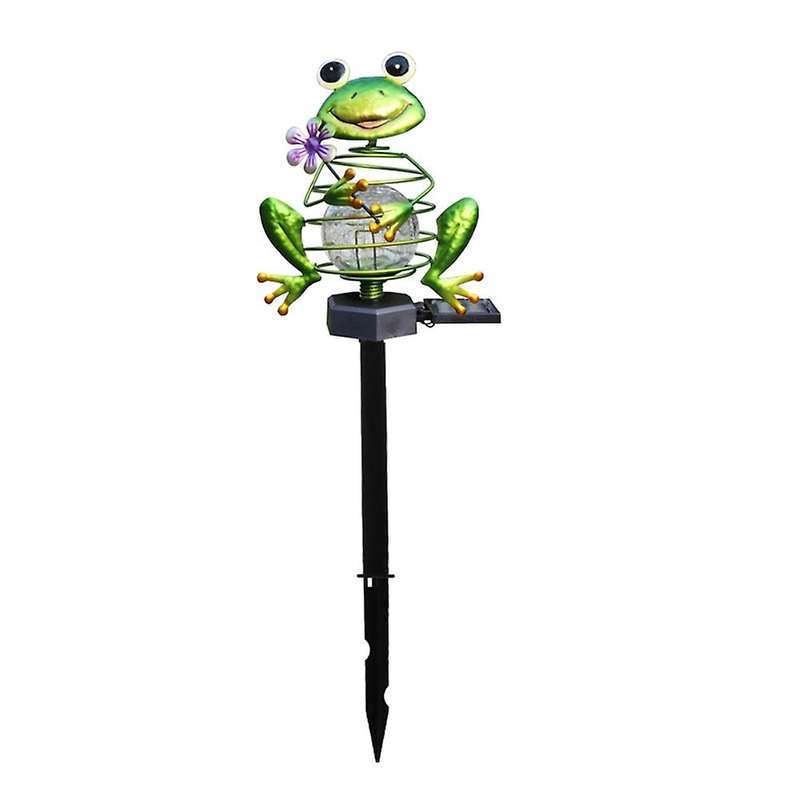 Frog Lights Waterproof Decor,solar Powered Crackle Glass Globe Lights