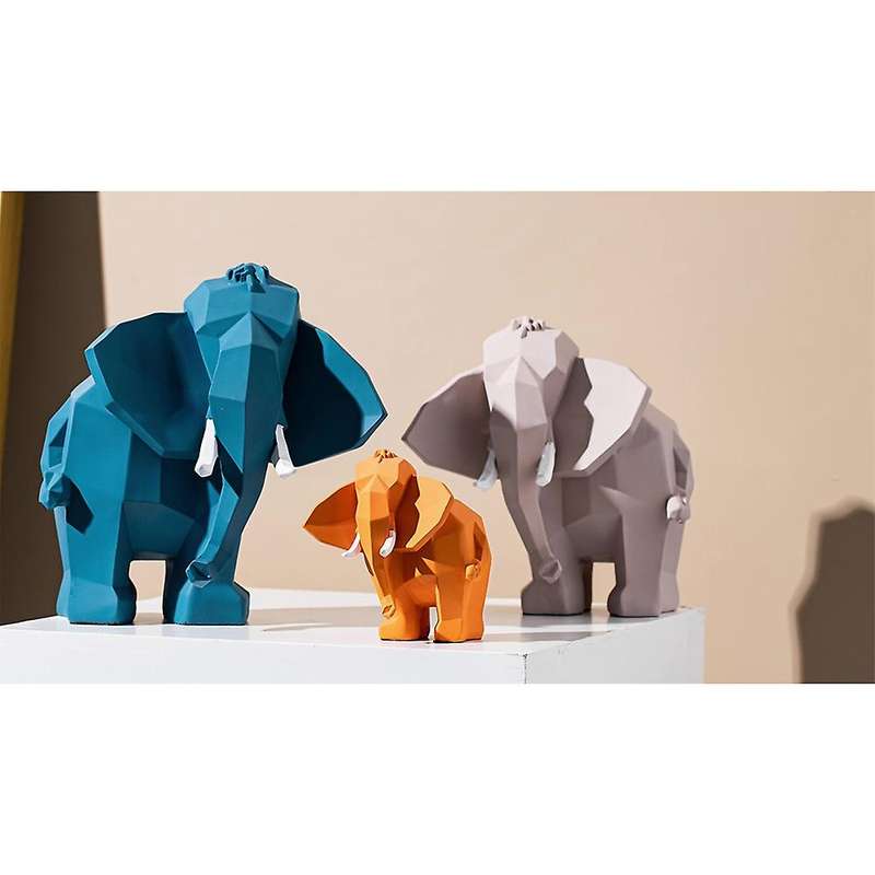 Geometry Elephant Figurine Resin for Home Office Hotel Decoration S
