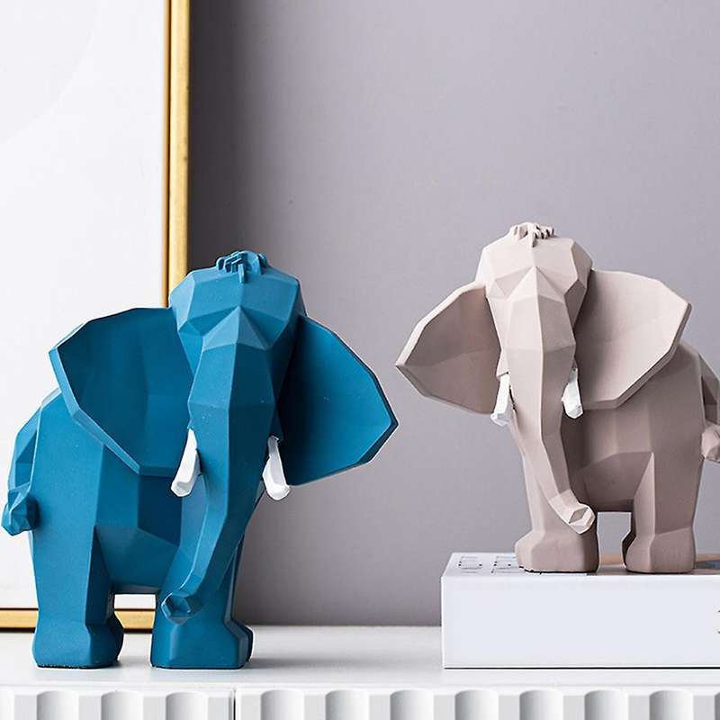 Geometry Elephant Figurine Resin for Home Office Hotel Decoration S
