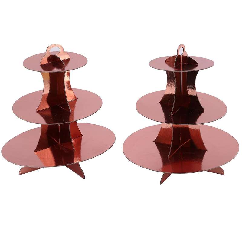 2 Set 3-tier Round Cardboard Cupcake Stand for 24 Cupcakes Perfect