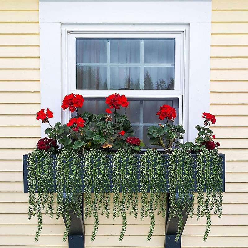 2x Artificial Hanging Succulent Plants String Of Pearls with Planter