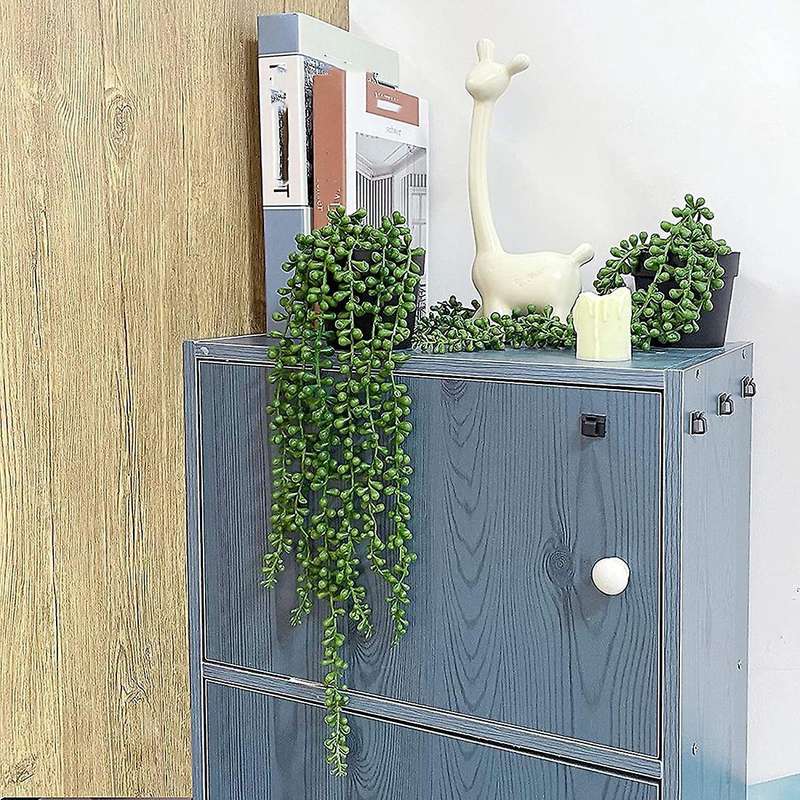 2x Artificial Hanging Succulent Plants String Of Pearls with Planter