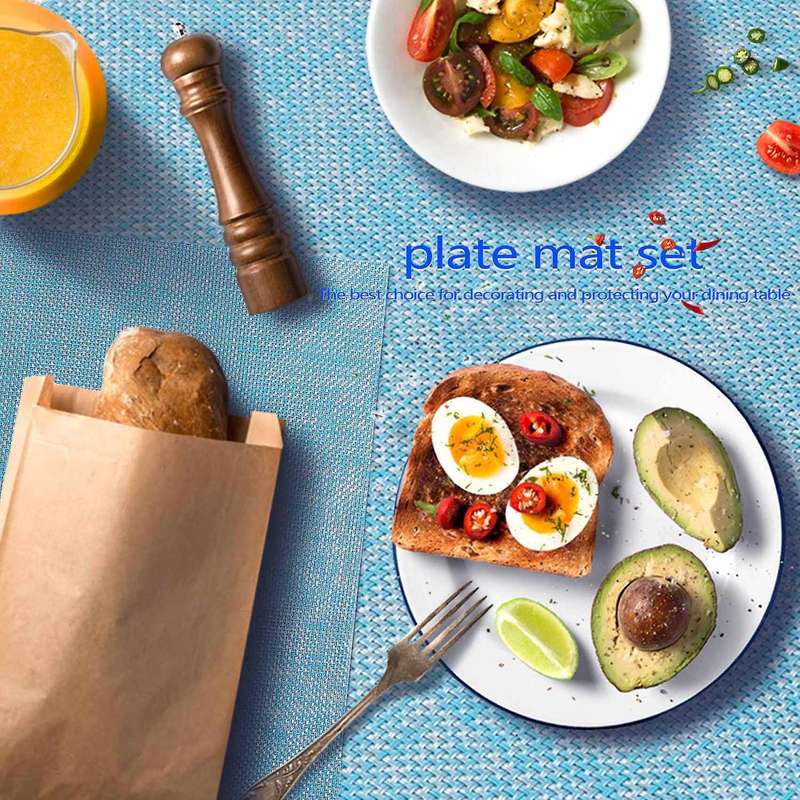 Placemats Place Mat Blue Table Mats Set Of 6 Non Slip Easy to Clean