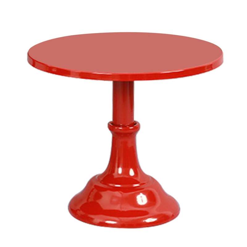 Metal Iron Cake Stand Round Pedestal Dessert Holder(red M)