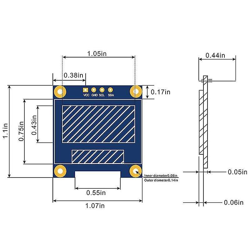 6pcs 0.96 Inch Oled Display Module 12864 128x64 Pixel Lcd Yellow Blue
