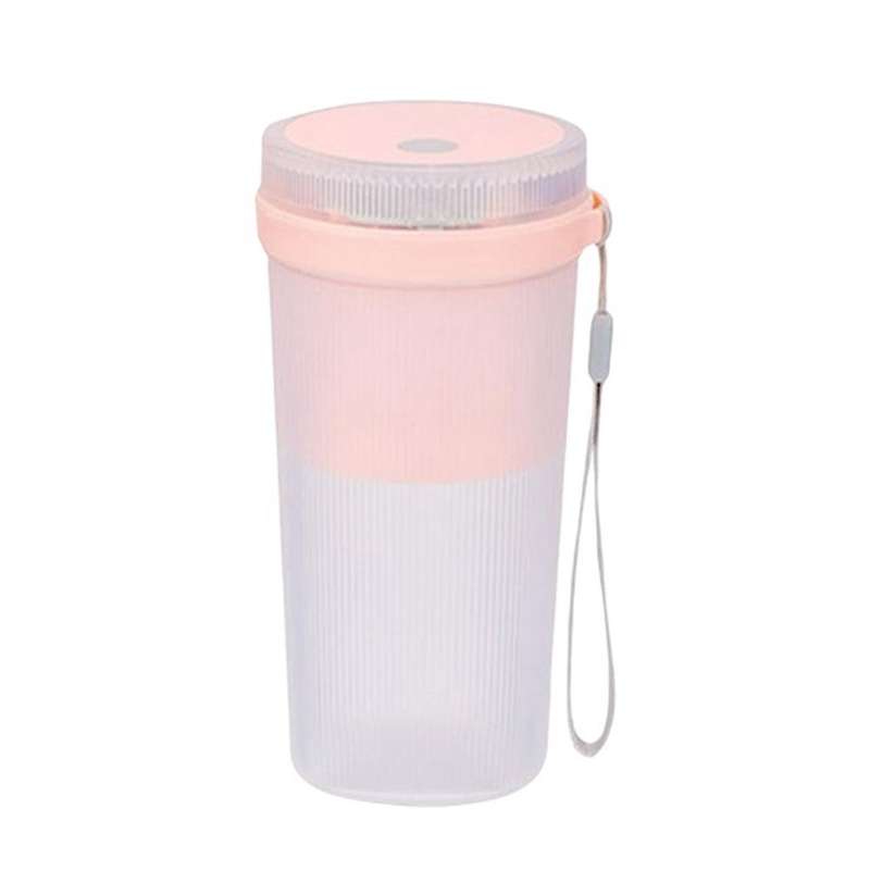 Juicer 6 Blades Electric Blender Usb Fruit Mixer Cup 300ml (pink)