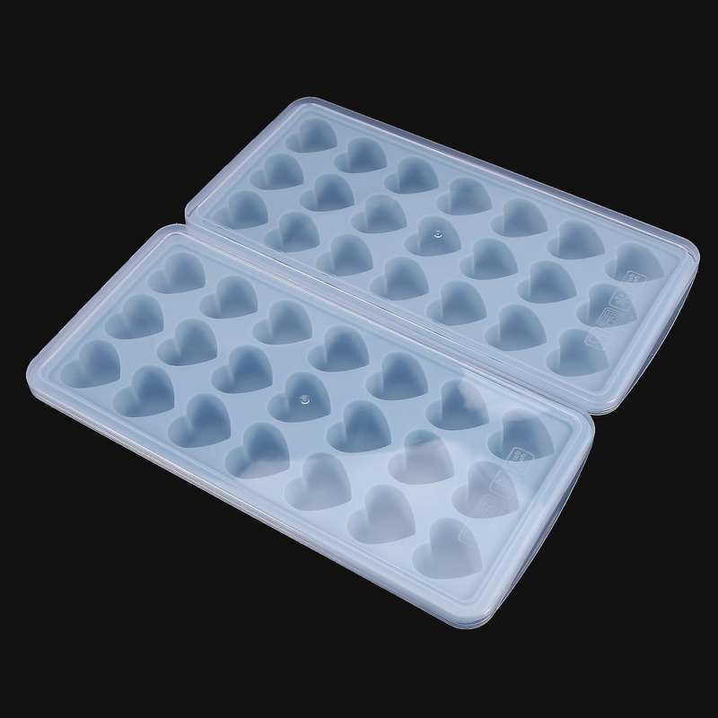 2pcs Silicone Ice Cube Heart Shaped Tray 21-ice Cube Mould -blue