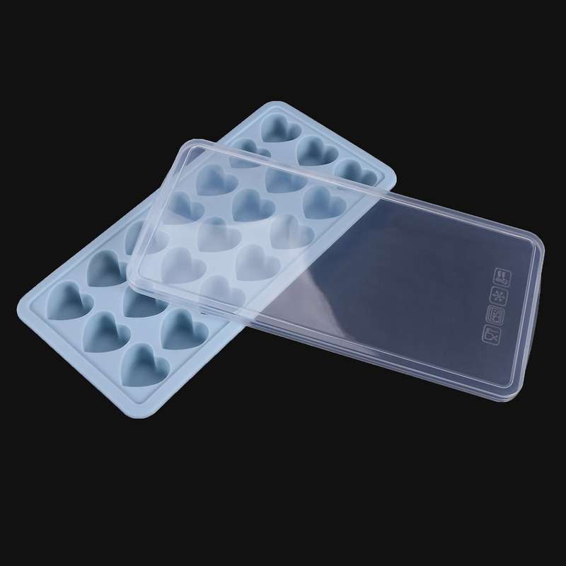 2pcs Silicone Ice Cube Heart Shaped Tray 21-ice Cube Mould -blue
