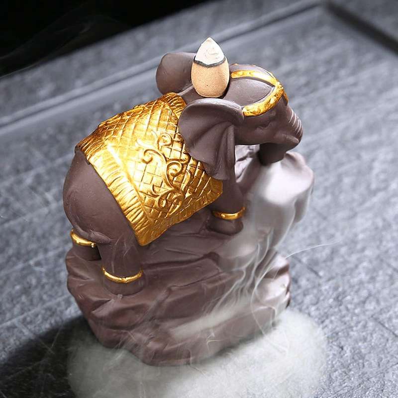 Incense Waterfall Burner Elephant Backflow Incense Burner Home Decor