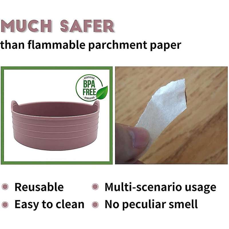Air Fryer Silicone Pot-7.5inch Replaceable Parchment Paper