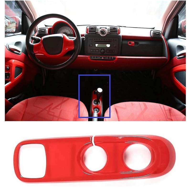 Car Gear Shift Panel Cover for Mercedes Smart 2009-2015, Red