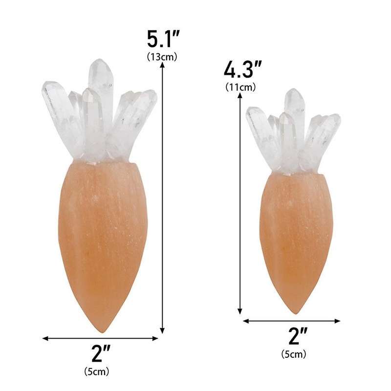Natural Selenite Carrot Quartz Crystal Stone Home Decor Gifts(13cm)