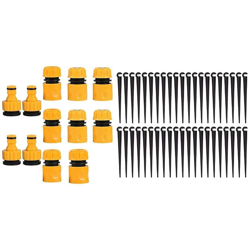 12pcs Garden Irrigation Hose Connectors Kits with Tap & End & Stop