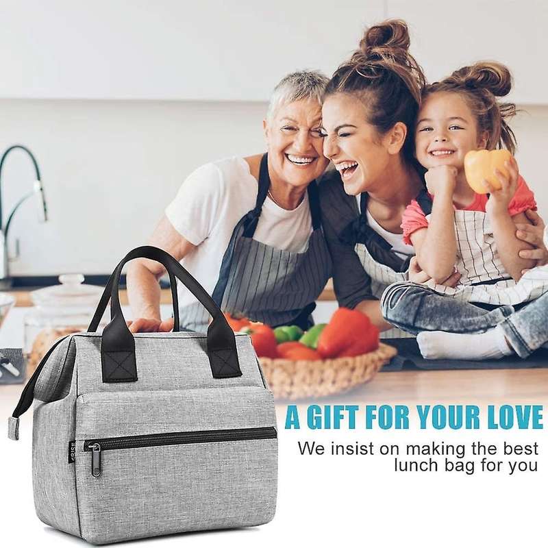 Wide-open Meal Prep Lunch Bags Durable Organizer for Men Work - Gray
