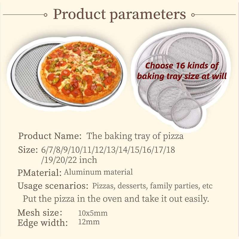 6 Inch Aluminum Pizza Screen Pizza Pan with Holes Pizza Pan