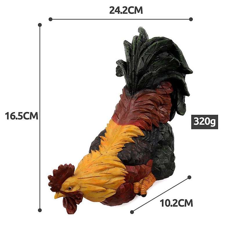 Creative Simulation Animal Rooster Sculpture Resin Decoration B