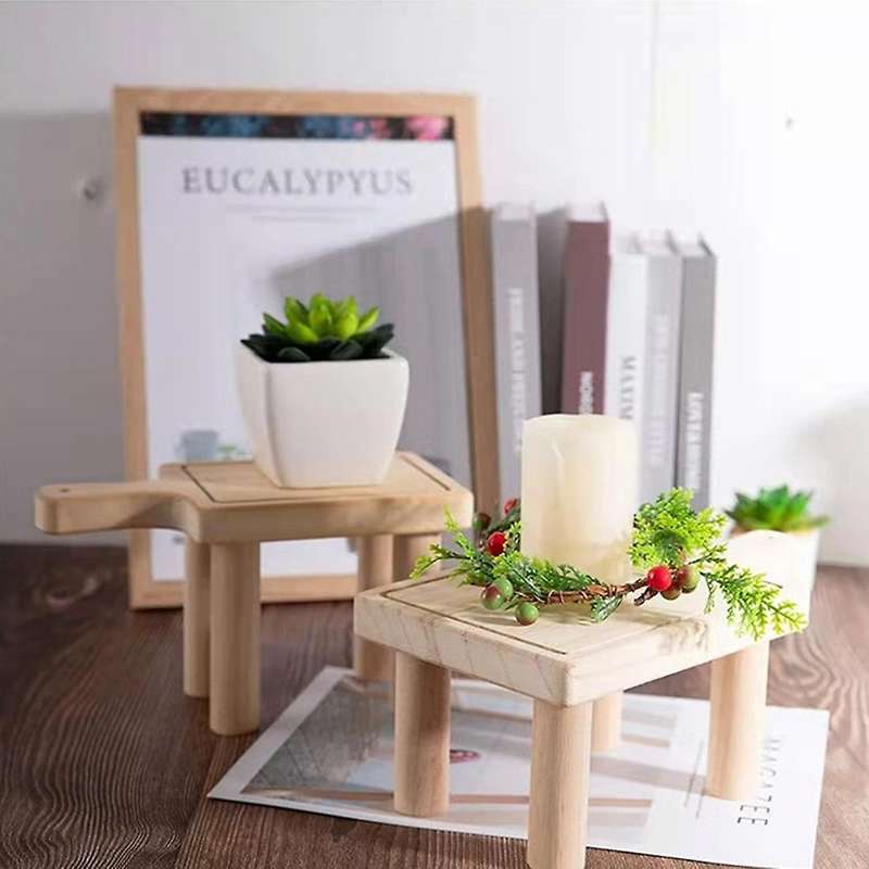 Wooden Plant Shelves Succulent Flower Stand Shelf Flower Pot Stool L