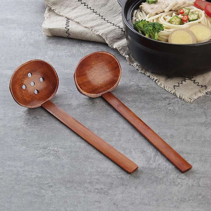 Wooden Hot Pot Spoon Ramen Restaurant Hot Pot Shop Soup Spoon Set
