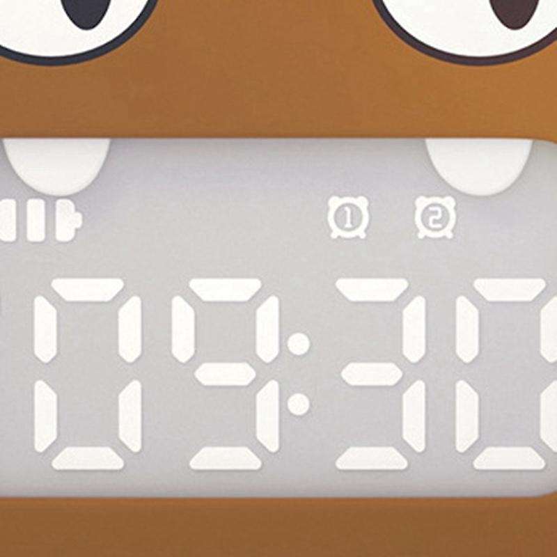 Kids Alarm Clock Cute Animal Digital Alarm Clock for Kids (white)