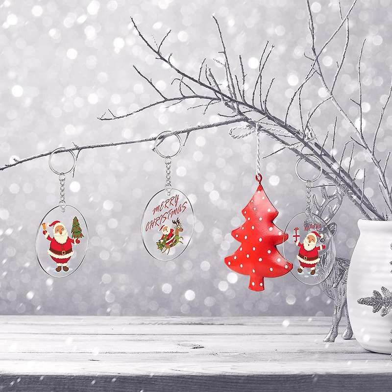 50 Pcs 3 Inch Acrylic Blanks with Hole Transparent Circle Ornament