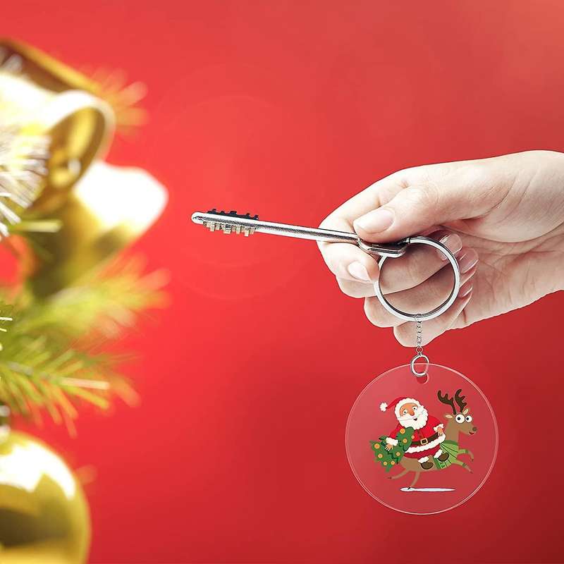50 Pcs 3 Inch Acrylic Blanks with Hole Transparent Circle Ornament