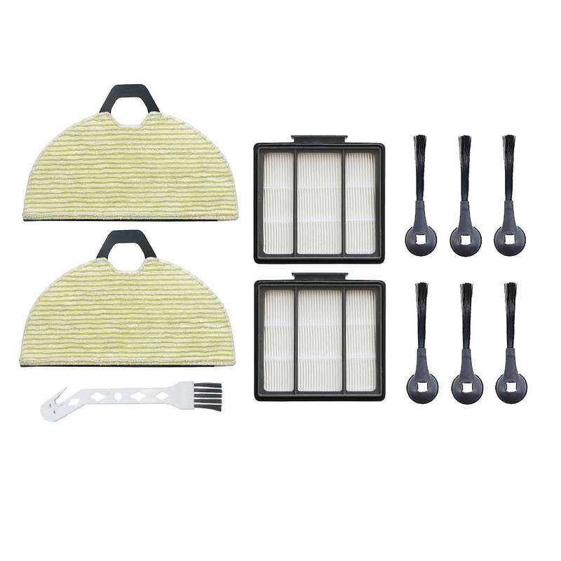 11 Pcs Replacement Parts Kit Side Brushes Filters Cleaning Mop Pads