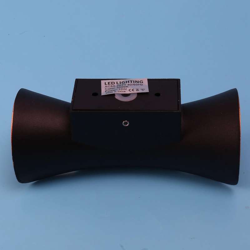 Led 10w Waterproof Wall Lamp (warm White Light) Gold+black Aluminum