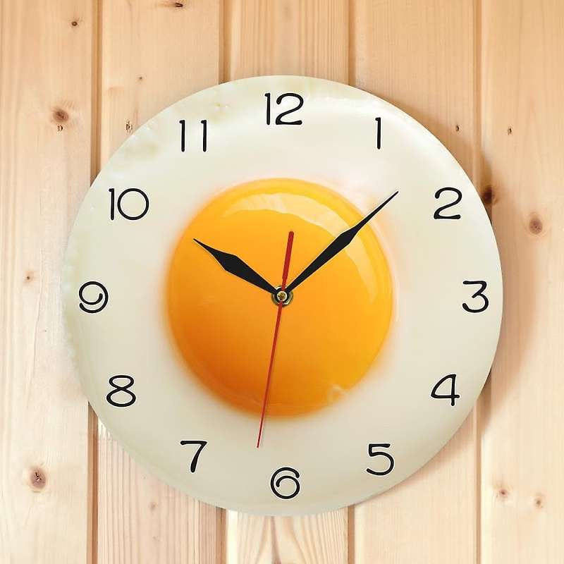 Fried Egg Wall Clock Digital Pointer Clock Acrylic Wall Clock
