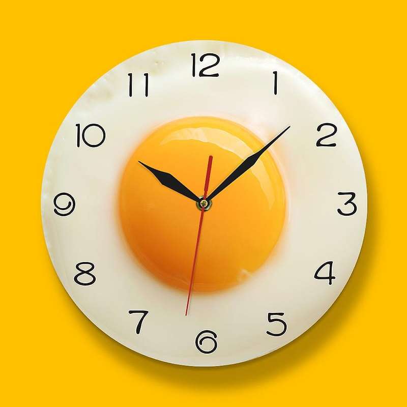 Fried Egg Wall Clock Digital Pointer Clock Acrylic Wall Clock