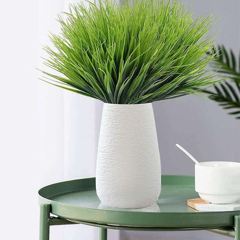 15 Bunches Of Fake Green Plastic Shrubs for Outdoor Garden Decoration