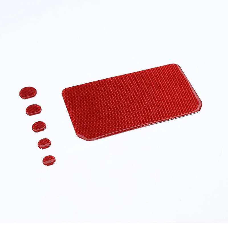 Car Armrest Box Pad Sticker for Dodge Ram 2018-2022 Red Carbon Fiber