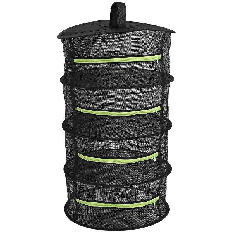 Hanging Basket with Zipper Folding Dry Rack Herb Dryer Bag Mesh