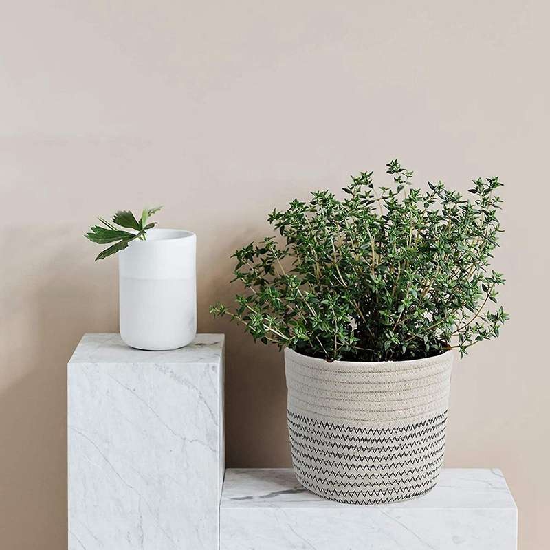 2x Wall Rope Baskets Cotton Rope Baskets Woven Baskets Storage