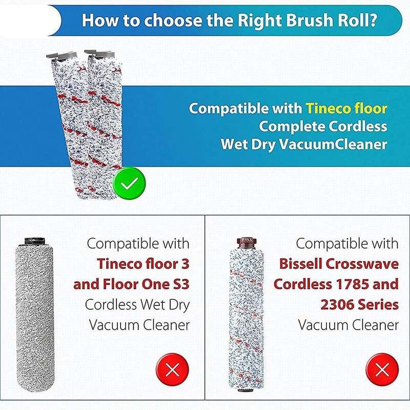 Brush Roller and Pre-filter Foam for Tineco Ifloor Cordless Wet Dry