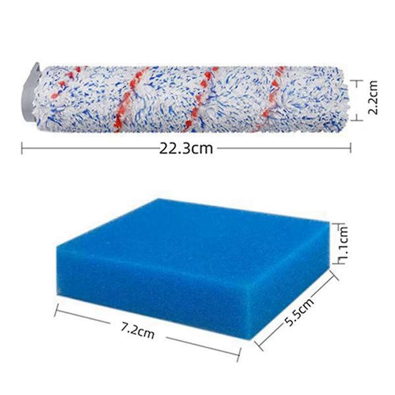 Brush Roller and Pre-filter Foam for Tineco Ifloor Cordless Wet Dry