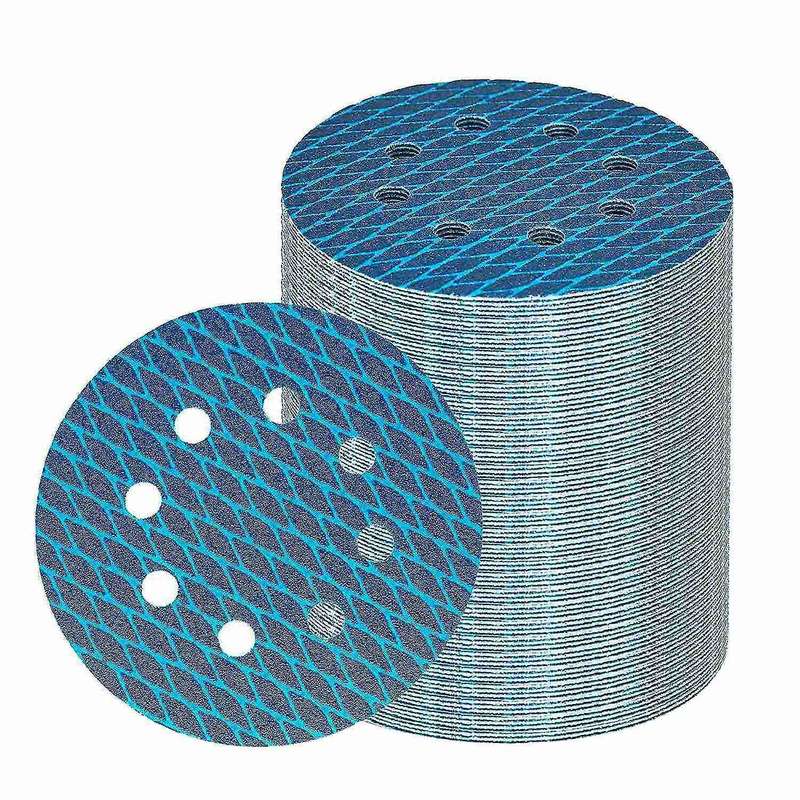 70pcs Anti Clogging Rhombus Sanding Disc Pads 5 Inch 8 Hole 240 Grit