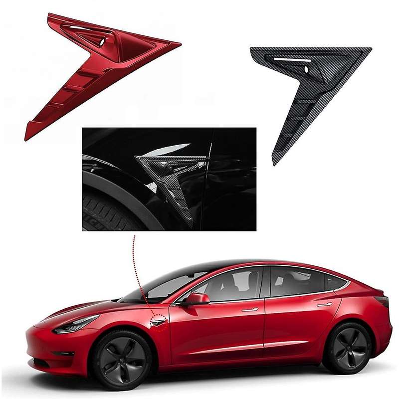 Side Camera Cover for Tesla Model 3 2017-2021 Model Y 2020 Red