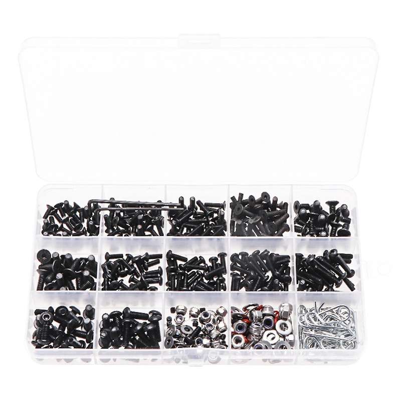 522pcs Hexagon Socket Bolts Carbon Steel Round Head Embedded Full