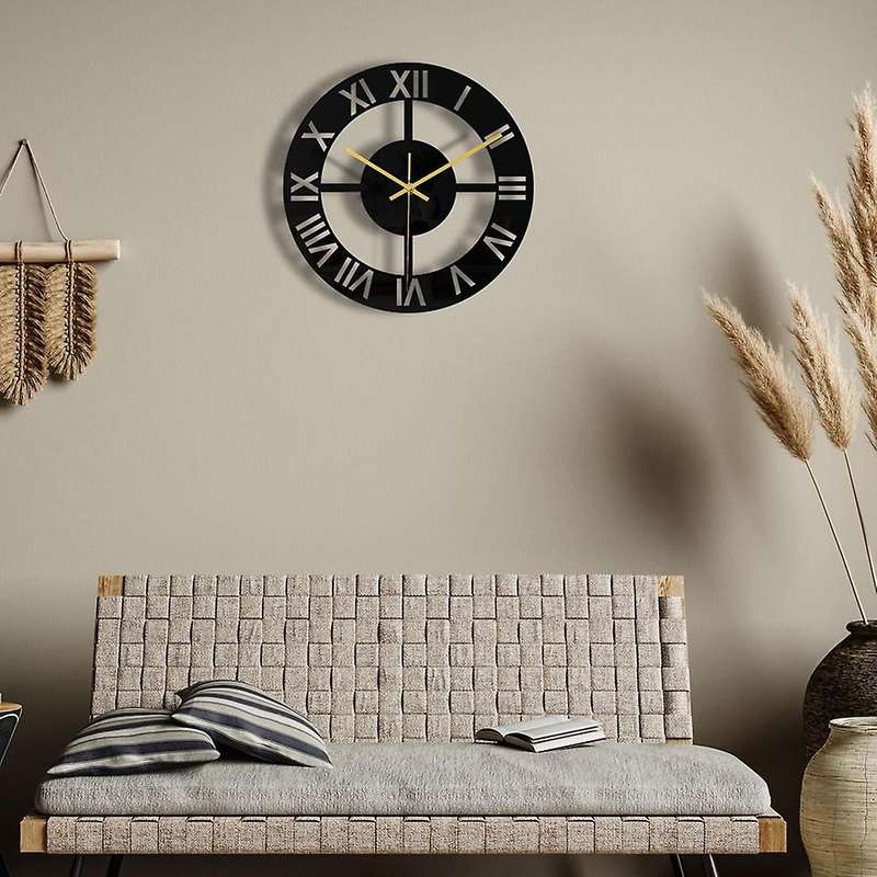 11.8 Inch Roman Numer Acrylic Mirror Wall Clock for Home Decor