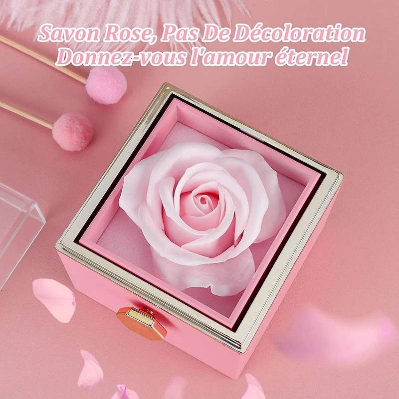 Eternal Rose Floral Necklace Box Valentine's Day Gift for Wedding A