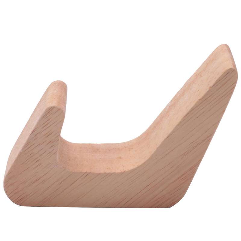 4pcs Natural Wood Clothes Hanger Coat Hook Decorative Key Holder