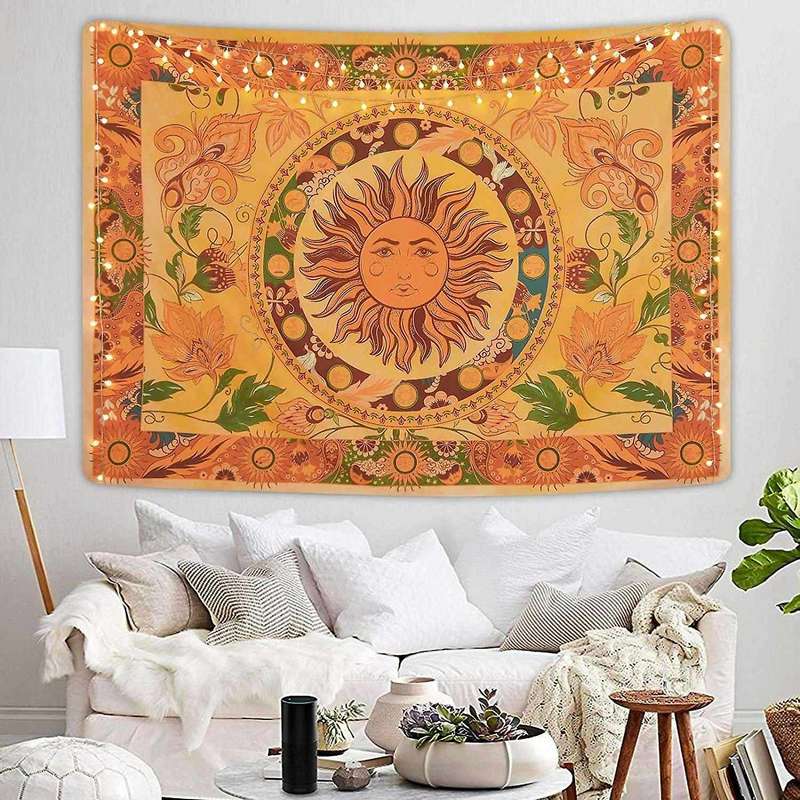 Burning Sun Tapestry Flower Vines Tapestries Vintage Indie Boho A