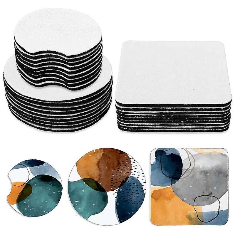 Sublimation Coaster Car Coasters,heat Transfer Cup Mat for Decor