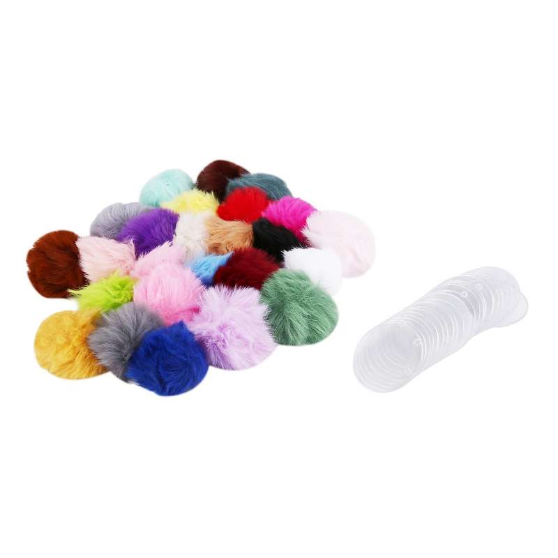 Acrylic Keychain Blanks with Key Rings Tassel Jump Rings Plush Balls